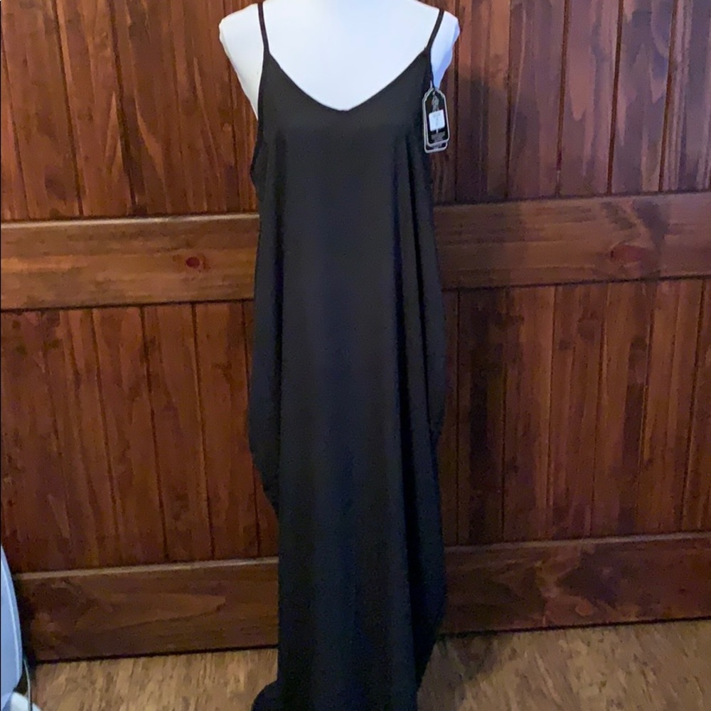 NWT black spaghetti strap dress-great for beach!